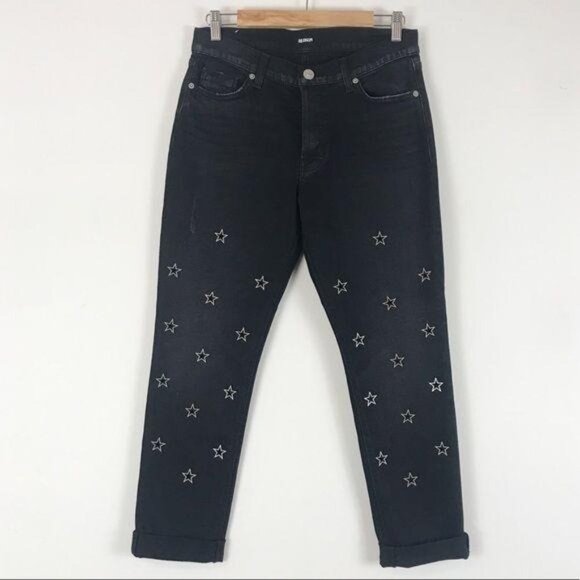 NWT Hudson Crop Relaxed Straight star Studded Jeans Size 27 - Picture 5 of 15